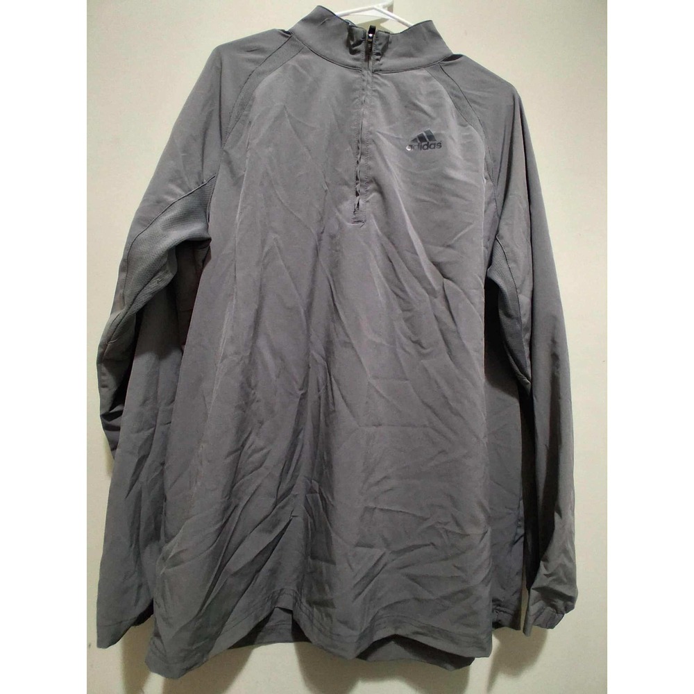 Adidas Pullover Jacket Gray Mens Medium Long Sleeve Half Zip Windbreaker